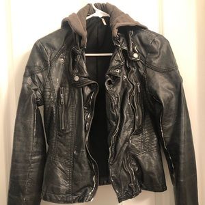 Distressed Free People jacket with hood